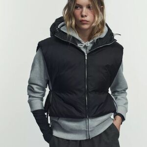 FEATHER DOWN VEST WITH TIE DETAIL